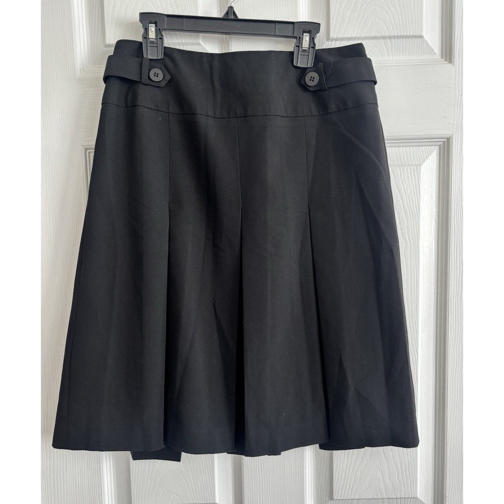 Grace Elements Women's 8 Black Pleated Skirt Knee Length Minimalist Preppy